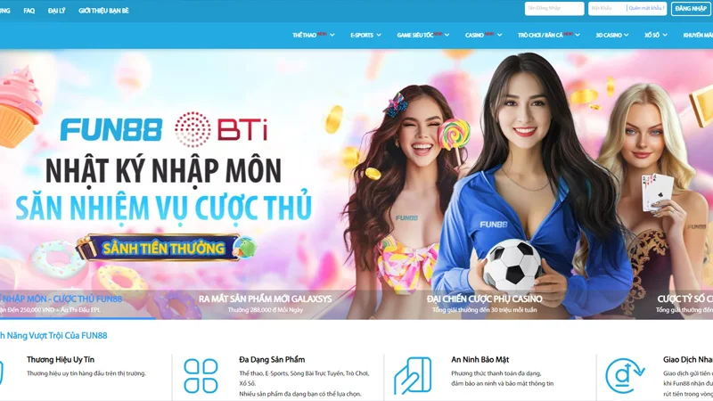 Fun88 mang đến nhiều ưu điểm vượt trội, hấp dẫn bet thủ